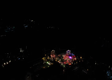 9th February, 2024 : An Aerial shot of an Indian Wedding Venue Decoration in India