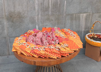 A Slow Motion Shot of an Indian Wedding Venue Decoration in India