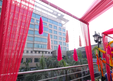 A Slow Motion Shot of an Indian Wedding Venue Decoration in India