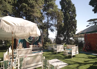 A Slow Motion Shot of an Indian Wedding Venue Decoration in India