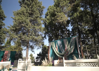 A Slow Motion Shot of an Indian Wedding Venue Decoration in India
