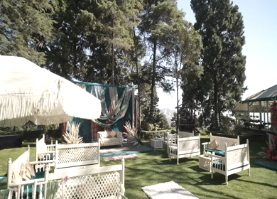 A Slow Motion Shot of an Indian Wedding Venue Decoration in India