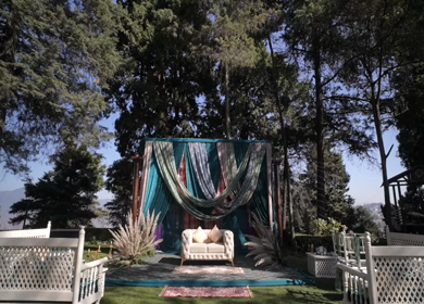 A Slow Motion Shot of an Indian Wedding Venue Decoration in India