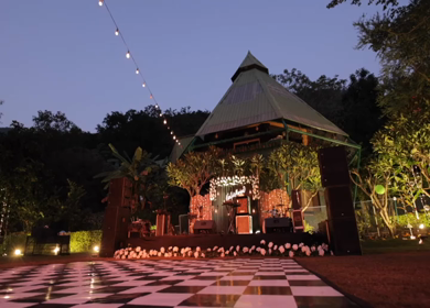 A Slow Motion Shot of an Indian Wedding Venue Decoration in India