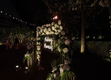 A Slow Motion Shot of an Indian Wedding Venue Decoration in India