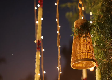 A Slow Motion Shot of an Indian Wedding Venue Decoration in India