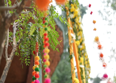 A Slow Motion Shot of an Indian Wedding Venue Decoration in India