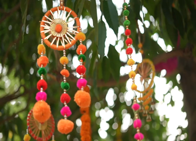 A Slow Motion Shot of an Indian Wedding Venue Decoration in India
