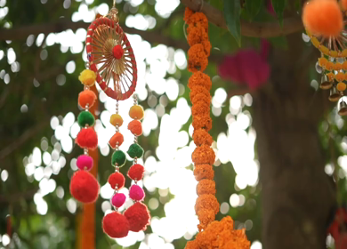 A Slow Motion Shot of an Indian Wedding Venue Decoration in India