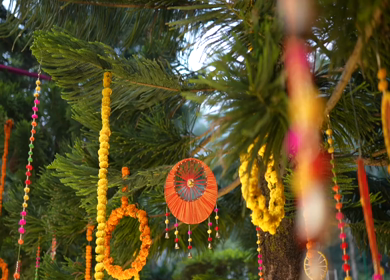 A Slow Motion Shot of an Indian Wedding Venue Decoration in India