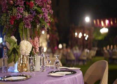 A Slow Motion Shot of an Indian Wedding Venue Decoration in India
