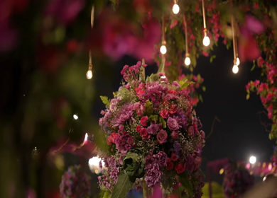 A Slow Motion Shot of an Indian Wedding Venue Decoration in India