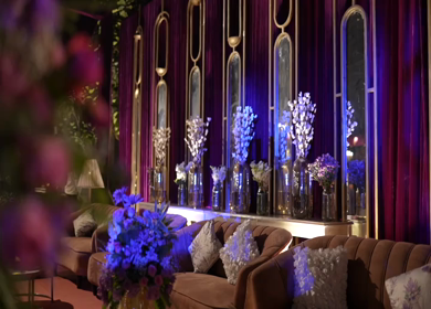 A Slow Motion Shot of an Indian Wedding Venue Decoration in India