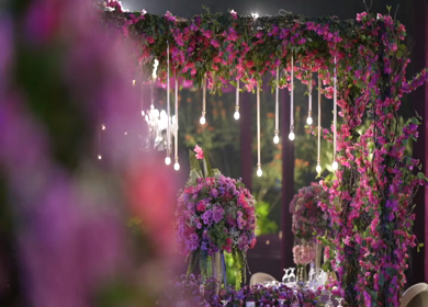 A Slow Motion Shot of an Indian Wedding Venue Decoration in India