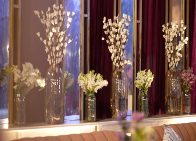 A Slow Motion Shot of an Indian Wedding Venue Decoration in India