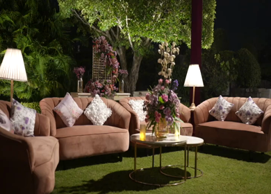 A Slow Motion Shot of an Indian Wedding Venue Decoration in India