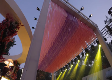 A Slow Motion Shot of an Indian Wedding Venue Decoration in India