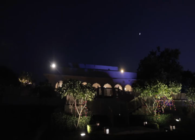 A Slow Motion Shot of an Indian Wedding Venue Decoration in India