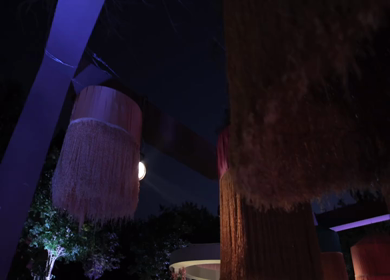 A Slow Motion Shot of an Indian Wedding Venue Decoration in India