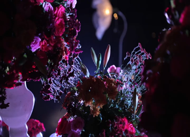 A Slow Motion Shot of an Indian Wedding Venue Decoration in India