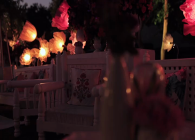 A Slow Motion Shot of an Indian Wedding Venue Decoration in India