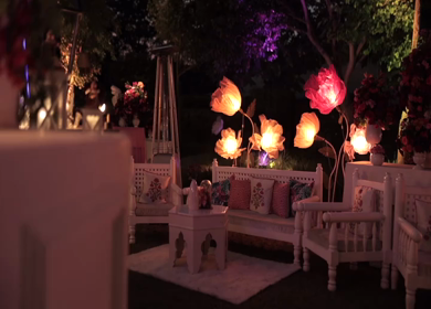 A Slow Motion Shot of an Indian Wedding Venue Decoration in India