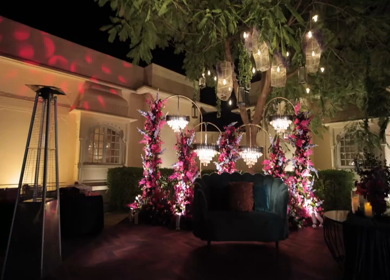 A Slow Motion Shot of an Indian Wedding Venue Decoration in India