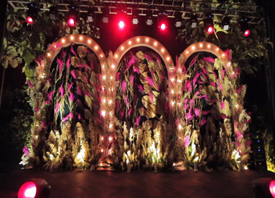 A Slow Motion Shot of an Indian Wedding Venue Decoration in India