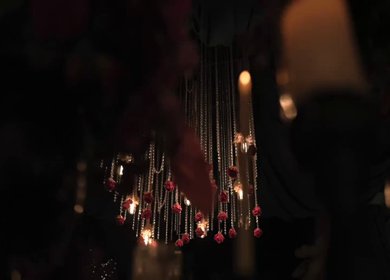 A Slow Motion Shot of an Indian Wedding Venue Decoration in India