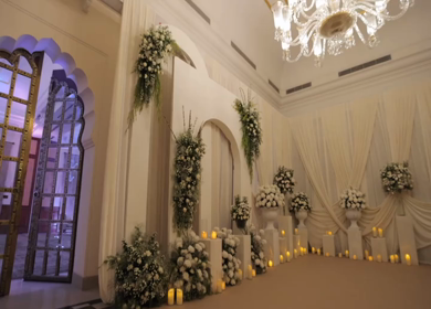 A Slow Motion Shot of an Indian Wedding Venue Decoration in India
