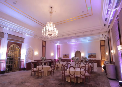 A Slow Motion Shot of an Indian Wedding Venue Decoration in India