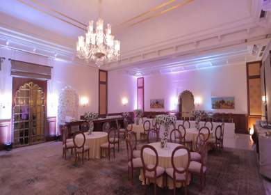 A Slow Motion Shot of an Indian Wedding Venue Decoration in India