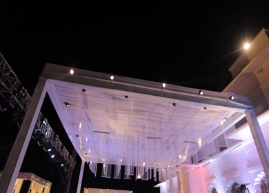 A Slow Motion Shot of an Indian Wedding Venue Decoration in India