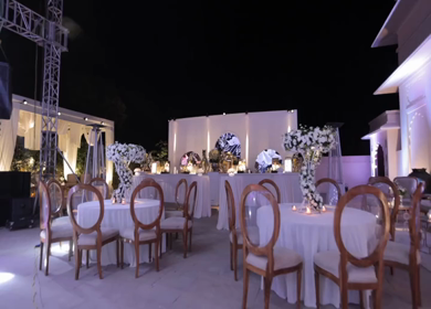 A Slow Motion Shot of an Indian Wedding Venue Decoration in India