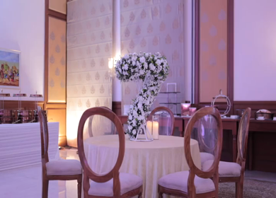 A Slow Motion Shot of an Indian Wedding Venue Decoration in India