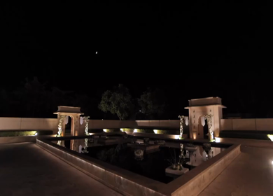 A Slow Motion Shot of an Indian Wedding Venue Decoration in India