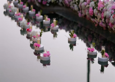 A Slow Motion Shot of an Indian Wedding Venue Decoration in India