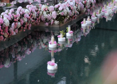 A Slow Motion Shot of an Indian Wedding Venue Decoration in India