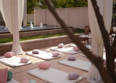 A Slow Motion Shot of an Indian Wedding Venue Decoration in India
