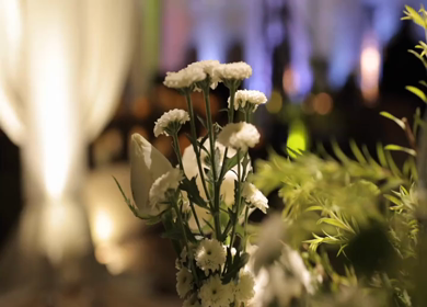 A Slow Motion Shot of an Indian Wedding Venue Decoration in India