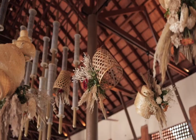 A Slow Motion Shot of an Indian Wedding Venue Decoration in India