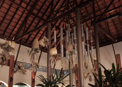 A Slow Motion Shot of an Indian Wedding Venue Decoration in India