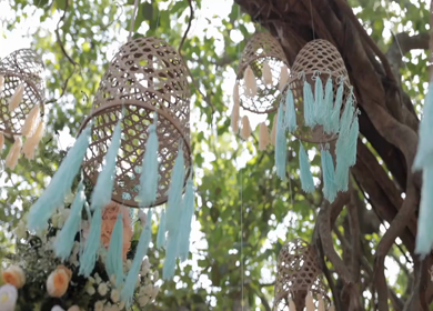 A Slow Motion Shot of an Indian Wedding Venue Decoration in India