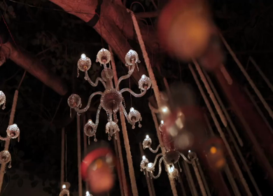 A Slow Motion Shot of an Indian Wedding Venue Decoration in India