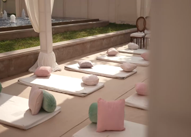 A Slow Motion Shot of an Indian Wedding Venue Decoration in India