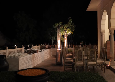 A Slow Motion Shot of an Indian Wedding Venue Decoration in India