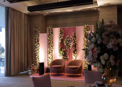 A Slow Motion Shot of an Indian Wedding Venue Decoration in India