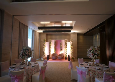 A Slow Motion Shot of an Indian Wedding Venue Decoration in India