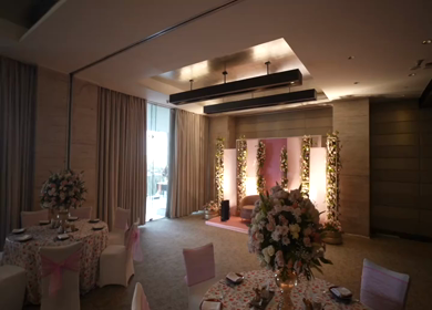 A Slow Motion Shot of an Indian Wedding Venue Decoration in India
