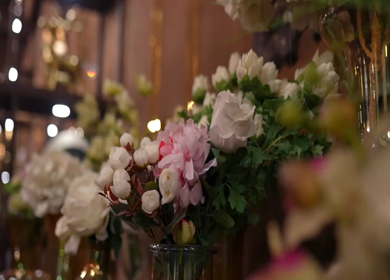 A Slow Motion Shot of an Indian Wedding Venue Decoration in India